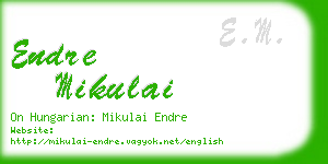 endre mikulai business card